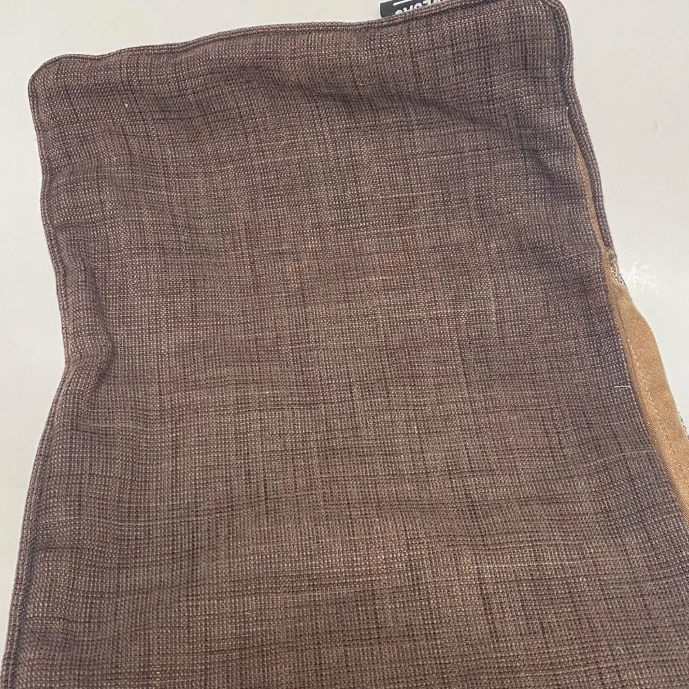 Lovesac‎ brown pillow case cover (needs new zipper) leather/polyester